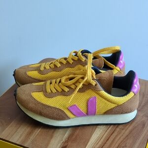Veja Mustard and Magenta Sneakers